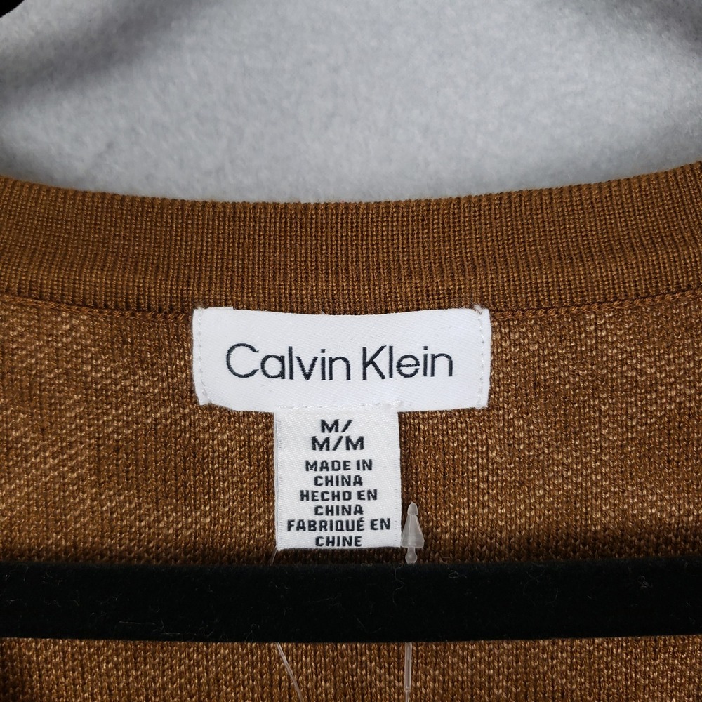 Calvin Klein Women's Size M Cardigan Sweater Brown CK Logo Print Monogram NWT - Picture 4 of 10